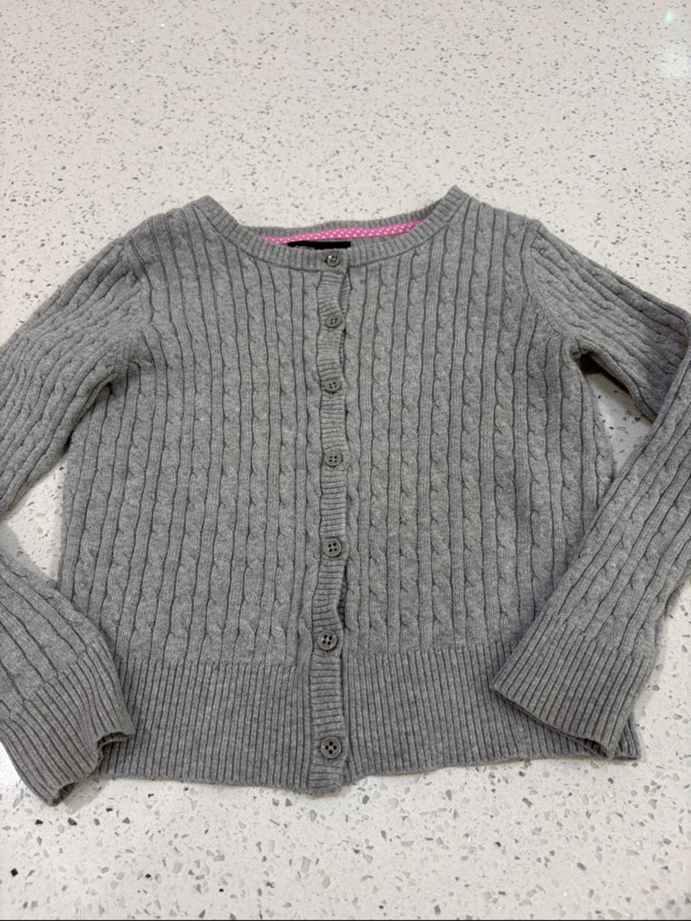 The Children's Place & Gap Girls' Grey Ruffle Cardigan & Cable Knit size small - Picture 4 of 5